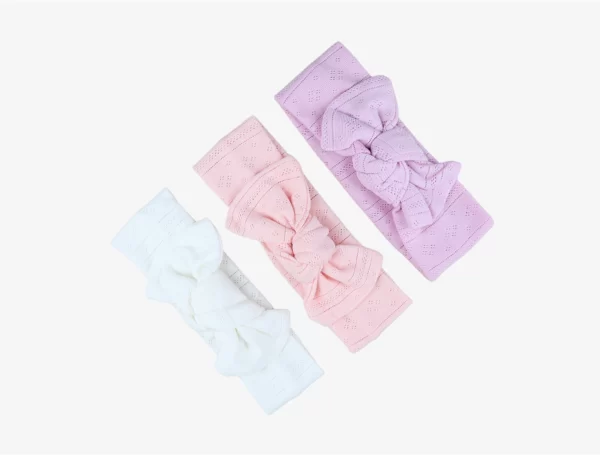 BABY EYELET TOPKNOT HEADBAND ~ MINT - Image 3