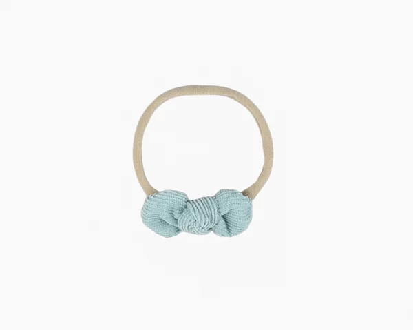 BABY CORDUROY KNOT BOW HEADBAND ~ MINT