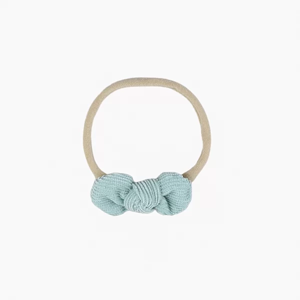 BABY CORDUROY KNOT BOW HEADBAND ~ MINT