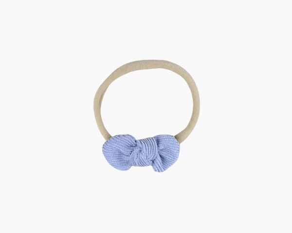 BABY CORDUROY KNOT BOW HEADBAND ~ SKY BLUE