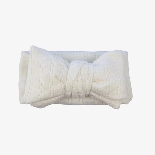 JACQUARD KNITTED OVERSIZED TOPKNOT ~ WHITE