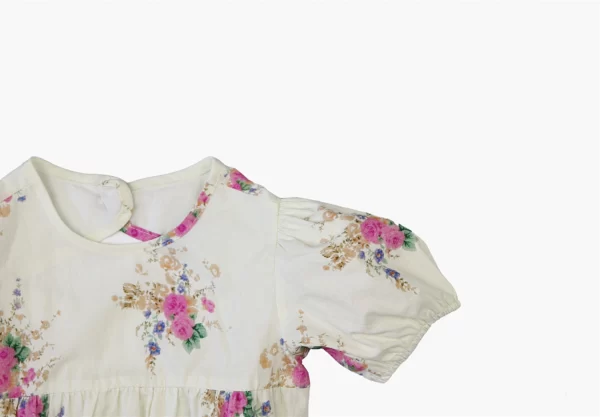 FLORAL OPEN BACK PUFF ROMPER ~ BLOOM - Image 3