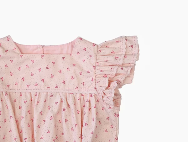 double frill newborn rompers in red