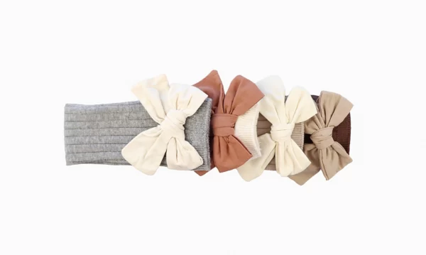 HIGH KNEE LINEN BOW SOCKS ~ COCOA - Image 4