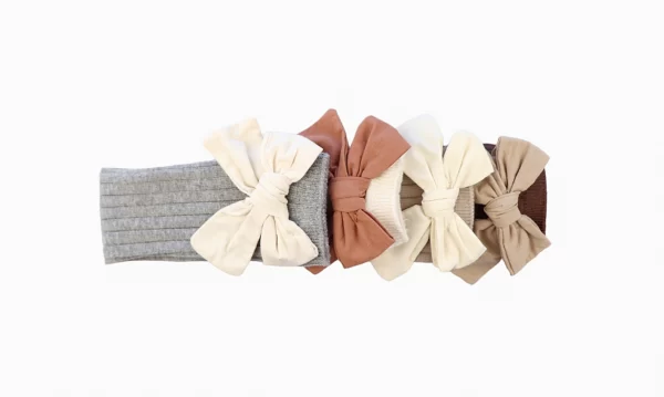 HIGH KNEE LINEN BOW SOCKS ~ PEARLY - Image 4