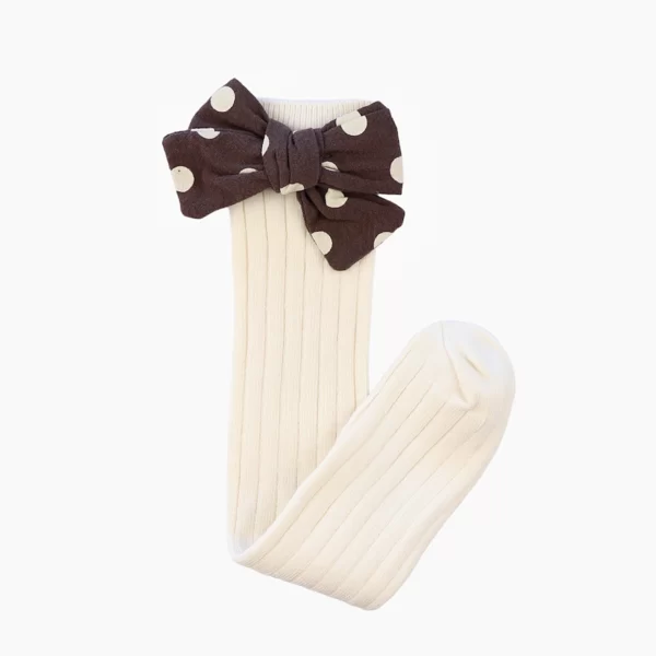 POLKA DOT KNEE HIGH SOCKS ~ CREAM