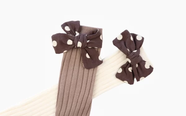 POLKA DOT KNEE HIGH SOCKS ~ CREAM - Image 3